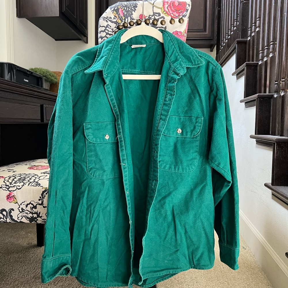 Vintage Green Button Up Jacket